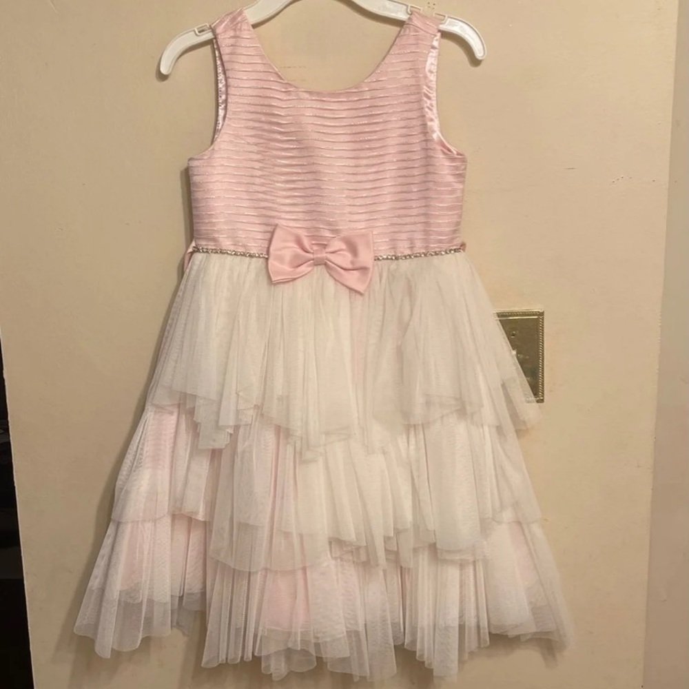 AMERICAN PRINCESS Pink Mesh Rhinestone Dress